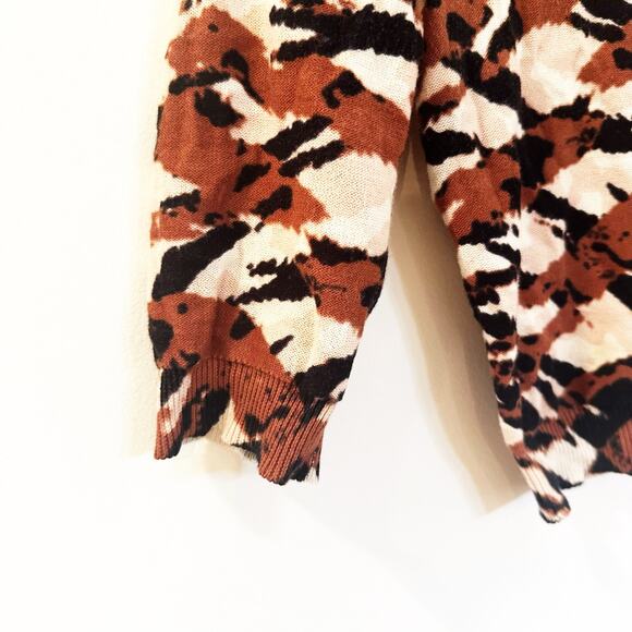 Tracy Reese Animal Print Cardigan sz S double zip - Picture 5 of 7